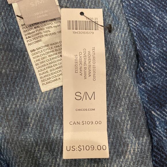 NWT Chico's Leopard-Print Ruana Wrap Size S/M Style 570312332 - Picture 5 of 12